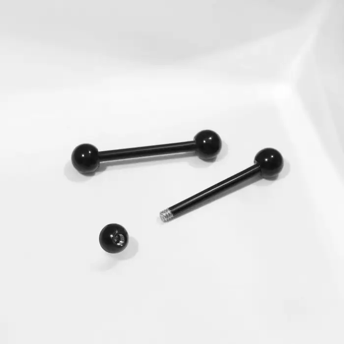 Пирсинг в бровь «Штанга» классика, L=13 мм, d=3 мм, пара, чёрный Пирсинг в бровь «Штанга» классика, L=13 мм, d=3 мм, пара, чёрный