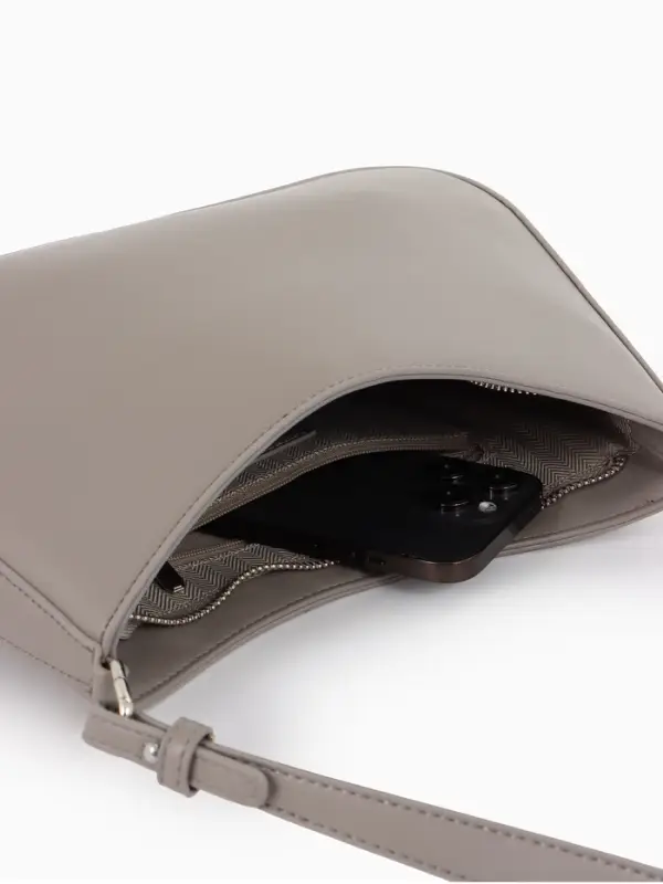 Сумка женская багет TEXTURA на молнии, 28&times;6&times;17 см, серая