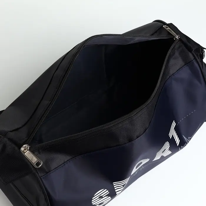 Сумка спортивная Sport, на молнии, боковой карман/сетка, регулируемый ремень, маленький размер, чёрная