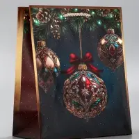 Пакет подарочный новогодний ламинированный, &laquo;Подарки&raquo;, 18&times;10&times;22.3 см
