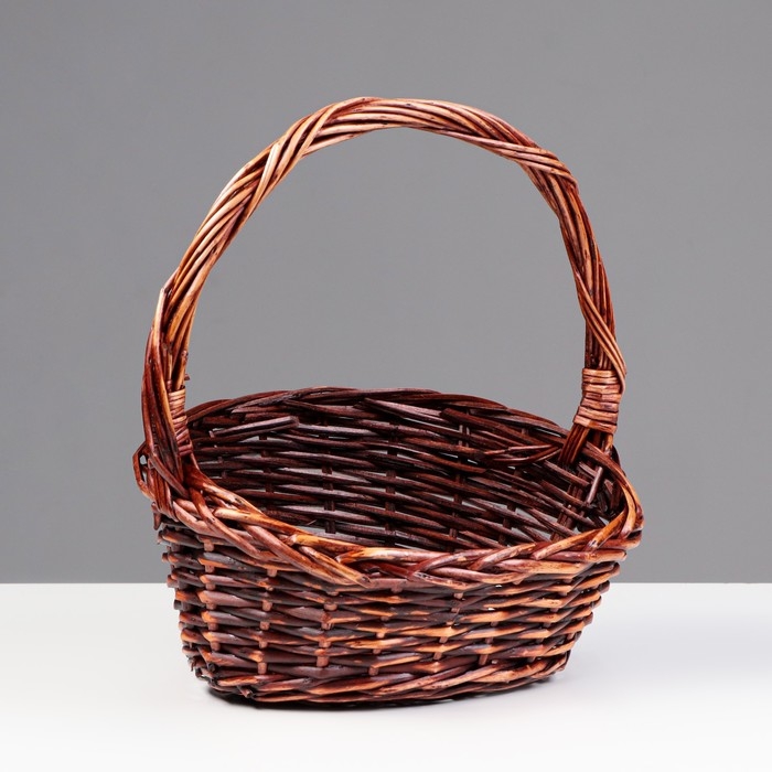 Набор плетеных корзин, 3 шт, 38х30х9/17, 25х20х7/12 см, темный, ива Набор плетеных корзин, 3 шт, 38х30х9/17, 25х20х7/12 см, темный, ива