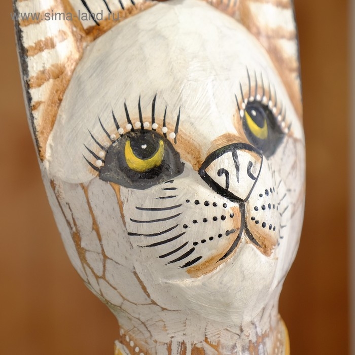 Сувенир дерево Сувенир дерево "Кошка с мозаичными вставками" серая 60х12х6 см