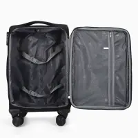 Чемодан на колёсах TEXTURA, кодовый замок, текстильный, с увеличением, 36&times;25&times;58 см, 20", чёрный