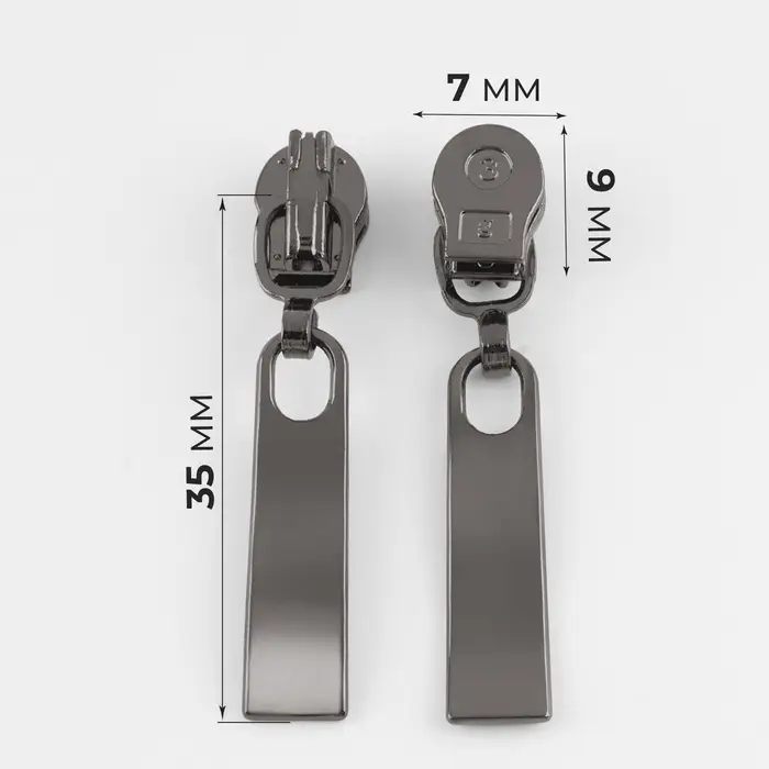 Бегунок для молнии «Спираль», №3, 10 шт., цвет чёрный никель Бегунок для молнии «Спираль», №3, 10 шт., цвет чёрный никель