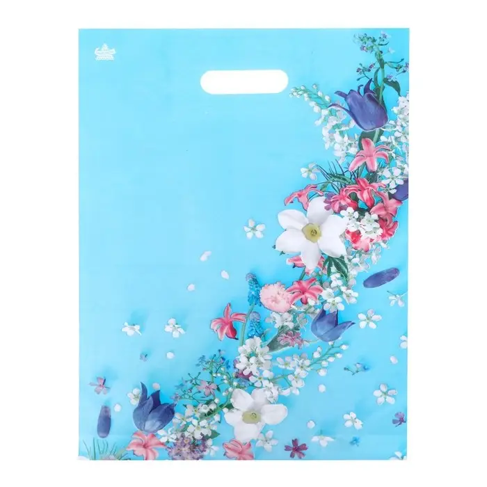 Пакет Пакет "Очаровательные цветы", полиэтиленовый с вырубной ручкой, 31х40 см, 60 мкм