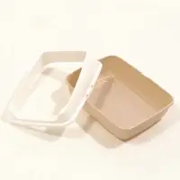 Лоток для кошек, 50.5&times;39&times;23 см, без сетки, пластик, бежевый