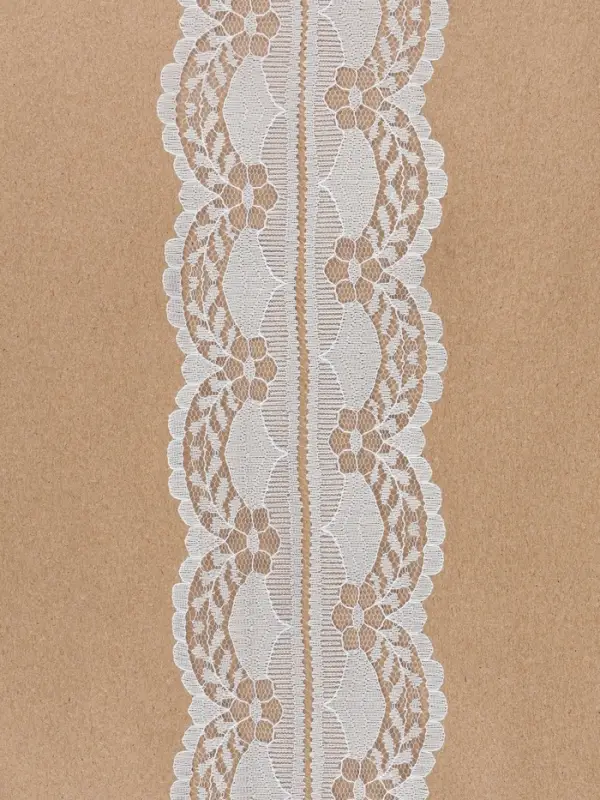Кружево капроновое, 40 мм, 10&plusmn;1 м, белое