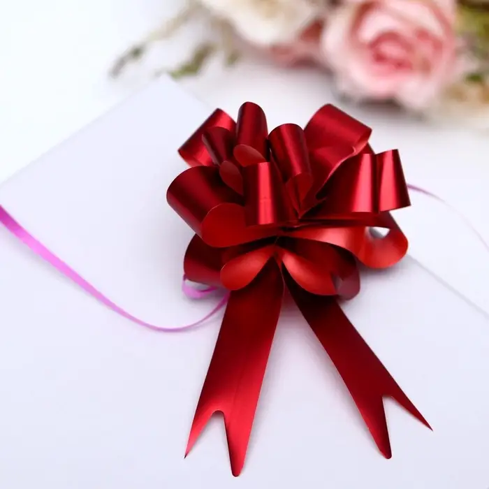 Подарочный бант - шар № 1.8 &laquo;Классика&raquo;, красный, для упаковки подарков