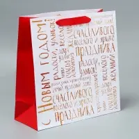 Набор пакетов подарочных &laquo;Снежного Нового года&raquo;, 3 шт., 30&times;30&times;12 см