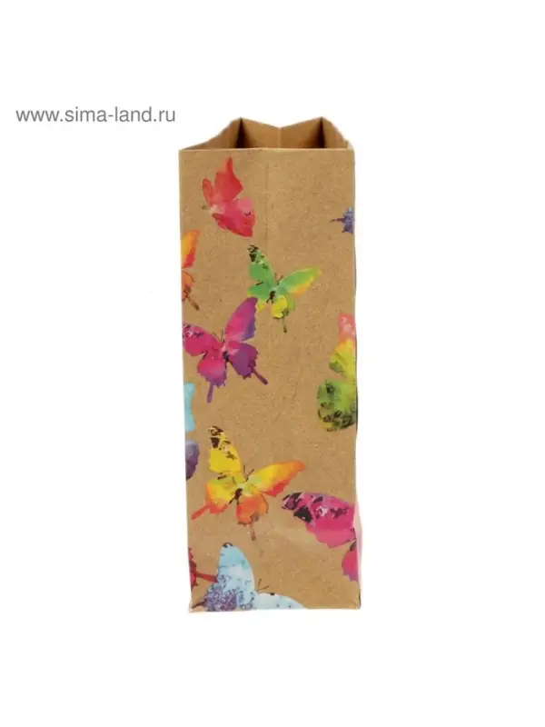 Пакет подарочный крафтовый, упаковка, &laquo;Бабочки&raquo;, ML 23&times;27&times;11.5 см