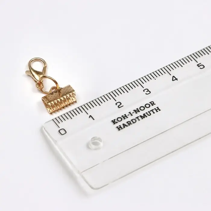 Зажим для ленты (пара) 10 мм, с цепочкой удлинителем, цвет золото