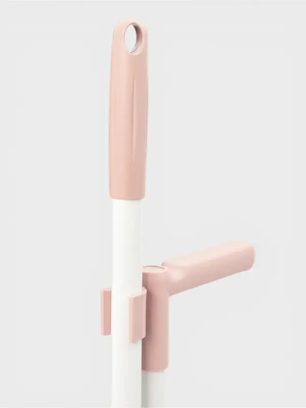 Щётка для пола Доляна, совок 25&times;23 см, щётка 29&times;84 см, металлическая ручка 77 см, розовая