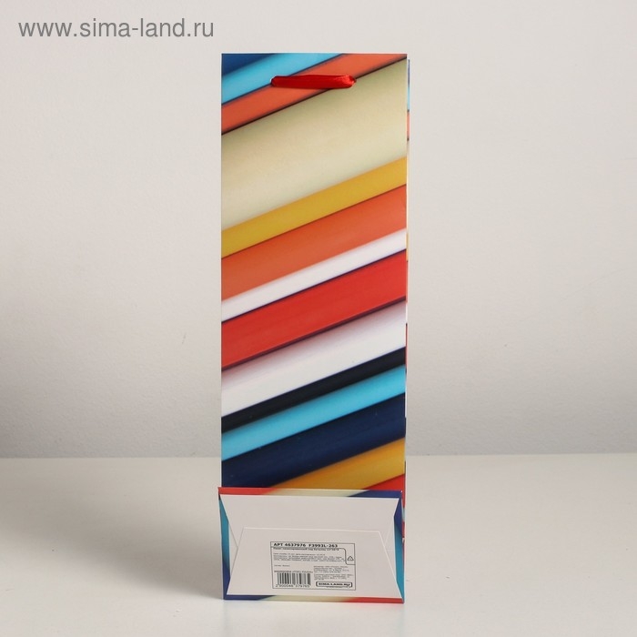 Пакет ламинированный под бутылку, 12 х 9 х 36 см