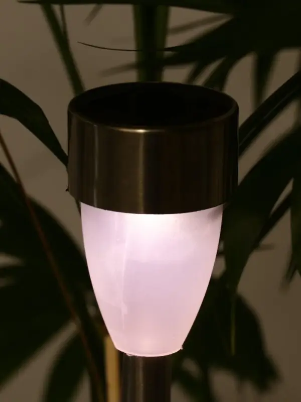 Садовый светильник &laquo;Матовый конус&raquo;, уличный, на солнечной батарее, 1 LED, свечение тёплое белое