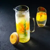 Кувшин стеклянный с бамбуковой крышкой Magistro &laquo;Эко&raquo;, 1,3 л