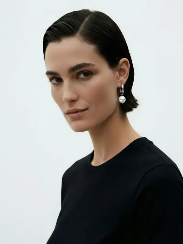 Серьги жемчуг "Барокко", цвет белый в серебре