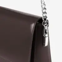 Ручка для сумки, с плоскими цепочками и карабинами, 120&times;3 см, цвет коричневый, серебряный