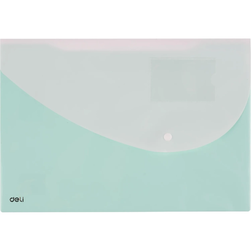 Папка-конверт на кнопке Deli А4+, 180мкм,карман,цвет в асс, 5506