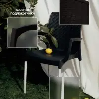 Кресло садовое &laquo;Прованс&raquo;, 58.5&times;54&times;82 см, пластиковое, цвет мокко