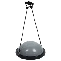 Полусфера BOSU гимнастическая ONLYTOP, с насосом, 46&times;20 см, серая
