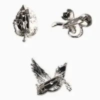 Броши "Голубь, листик, подснежник" (набор 3шт), цветной в серебре Броши "Голубь, листик, подснежник" (набор 3шт), цветной в серебре