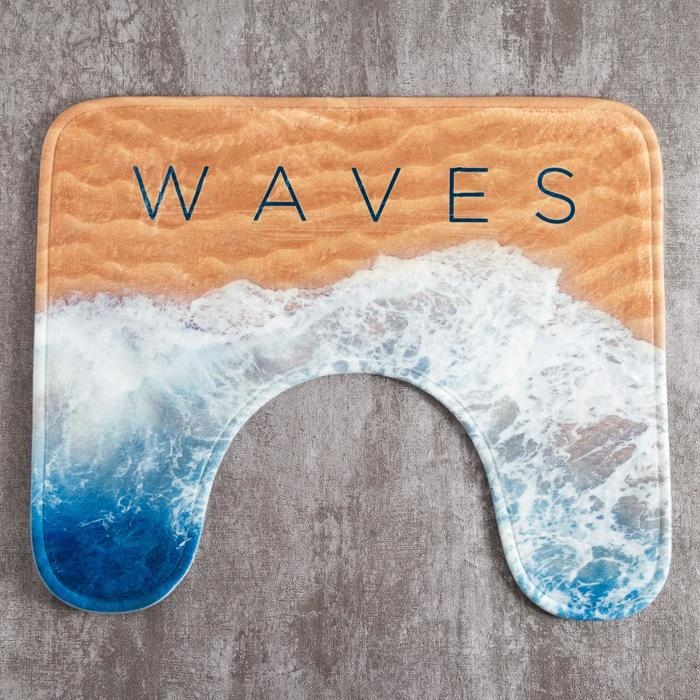Коврик для ванной Этель Коврик для ванной Этель "Waves", 50х40 см, велюр