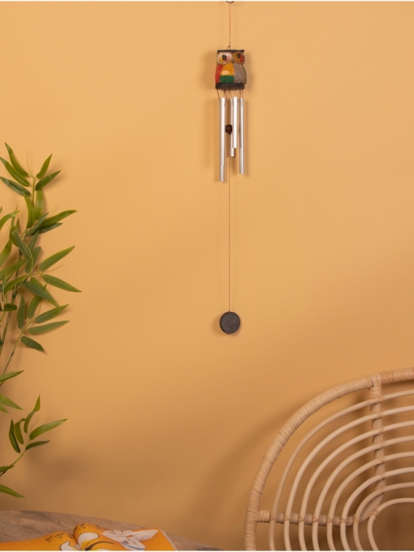 Музыка ветра Музыка ветра "Совёнок" дерево, алюминий, 8х8х80 см,