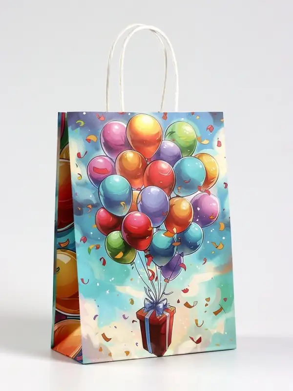 Пакет подарочный крафт «Воздушные шарики», 18×8×25 см Пакет подарочный крафт «Воздушные шарики», 18×8×25 см