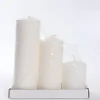Набор свечей цилиндров 3 шт. (6&times;14 см, 6&times;19 см, 6&times;8.5 см), белый
