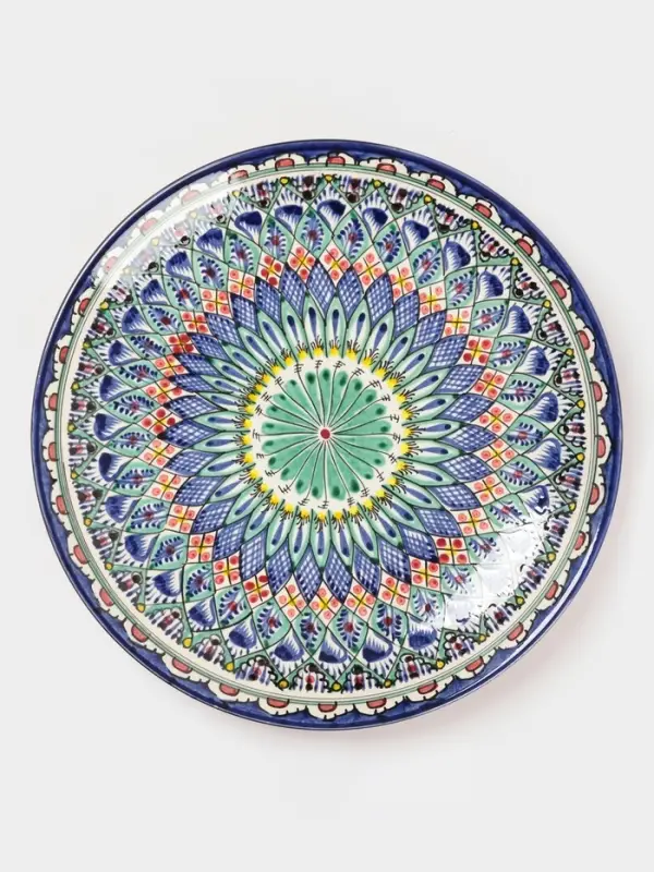 Ляган Риштанская Керамика &laquo;Узоры&raquo;, 31 см, синий