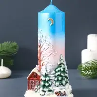 Свеча фигурная "Зимний пейзаж" 9,5х7х17 см
