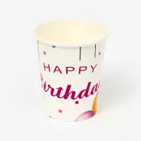 Бумажные стаканы "Happy birthday"шарики (набор 10шт)