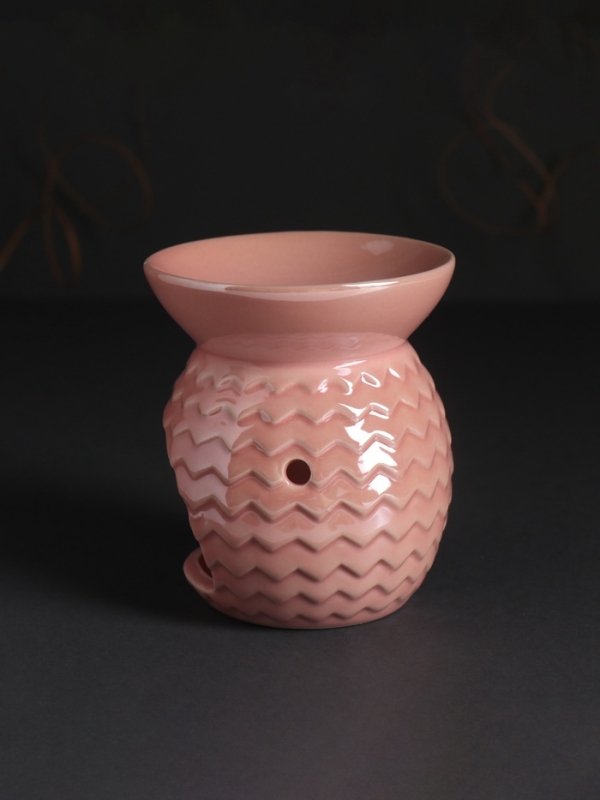 Аромалампа керамика Аромалампа керамика "Волна зигзагами" розовый перламутр 7,5х7,5х9 см