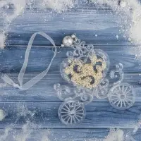 Ёлочная игрушка &laquo;Зимнее волшебство. Карета&raquo;, блеск 11&times;12 см, прозрачный