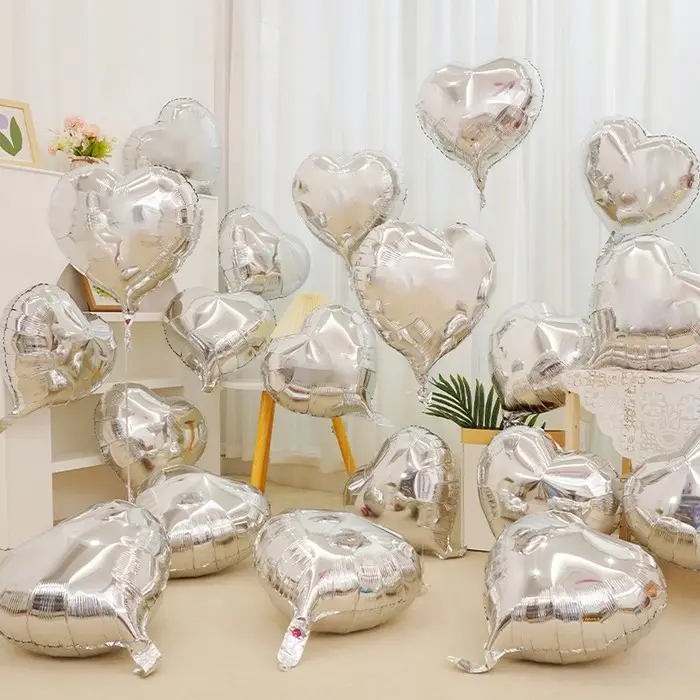 Воздушный шар фольгированный 18 Воздушный шар фольгированный 18" «Сердце», серебряный