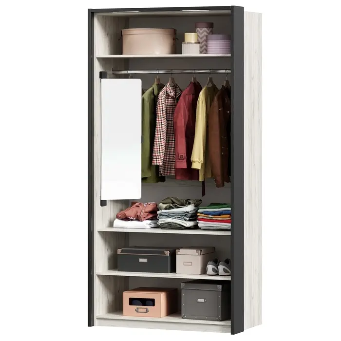 Зеркало интерьерное поворотное &laquo;Клик Мебель&raquo;, на дверцу, на стену, 80&times;30 см, цвет чёрный