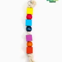 Игрушка для птиц "Кубики", 25 х 3 см, микс цветов