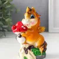 Копилка полистоун "Лошадка с мухомором" 5,5х8х12,5 см
