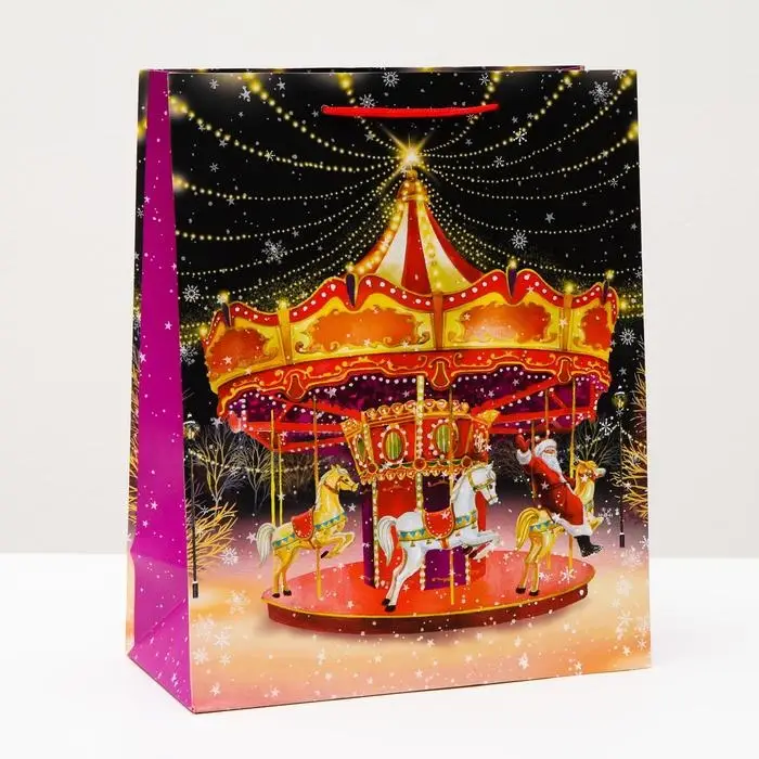 Пакет подарочный "Карусель", 26 х 32 х 12 см
