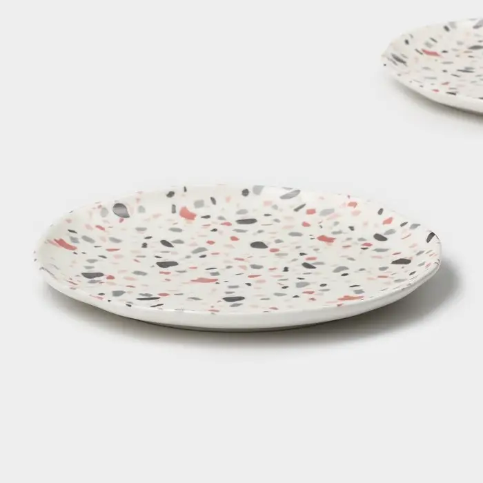 Десертные тарелки Magistro Terazzo, d=18.5 см, набор 2 шт., фарфор, белые