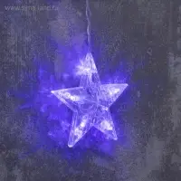 Гирлянда &laquo;Бахрома&raquo; 2.4&times;0.9 м с насадками &laquo;Снежинки&raquo;, IP20, прозрачная нить, 150 LED, свечение синее, 8 режимов, 220 В