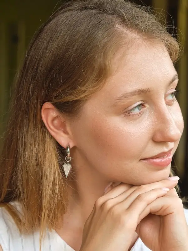 Серьги-трансформеры &laquo;Сердце&raquo;, со стразами, цвет серебро