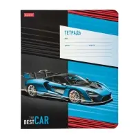 Тетрадь 12 листов в клетку Best Cars, скругленные углы, 5 дизайнов в блоке