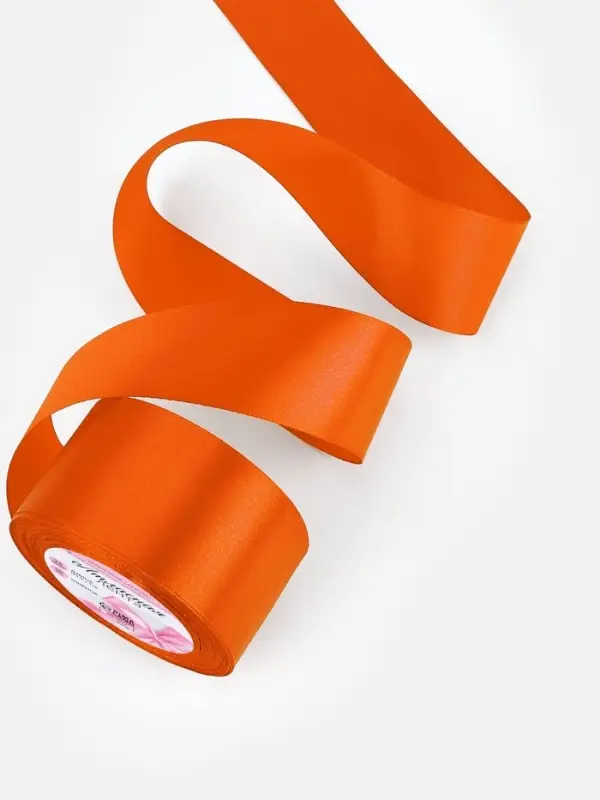 Лента атласная, 50 мм, 23&plusmn;1 м, оранжевая №164