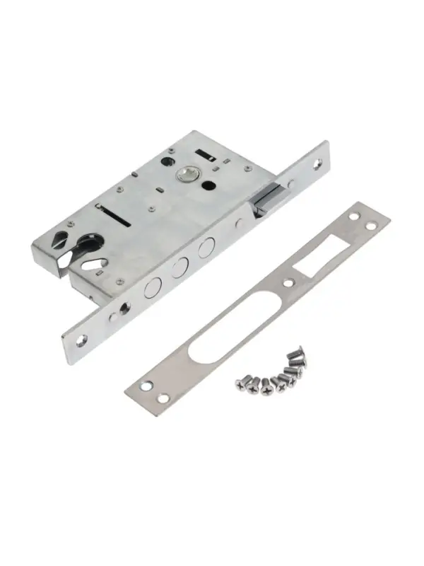 Корпус замка LOCKLAND для металлических дверей, без цилиндрового механизма, хром