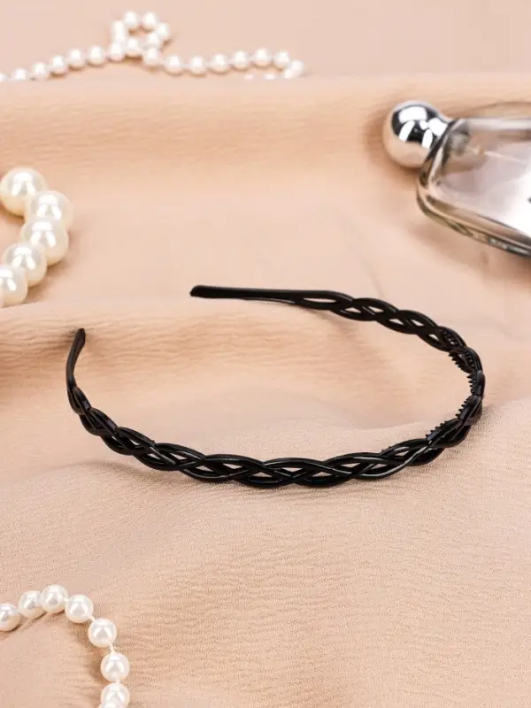 Ободок для волос Ободок для волос "Классика галант" плетение, 0,9 см, чёрный