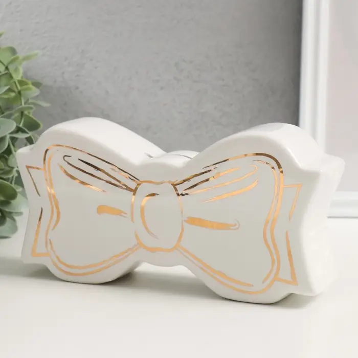 Копилка для денег &laquo;Белый бант&raquo;, керамика, 20&times;5&times;11 см