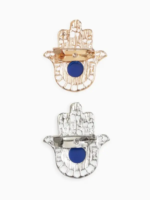 Брошь-оберег &laquo;Рука Хамса&raquo;, синий, МИКС