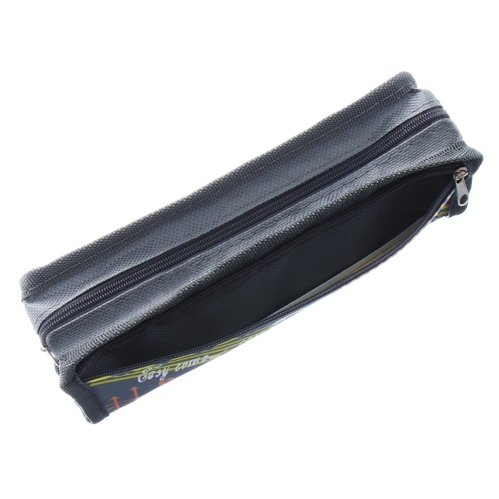 Пенал школьный на молнии Calligrata Пенал школьный на молнии Calligrata "Спорт", 2 отделения, серый