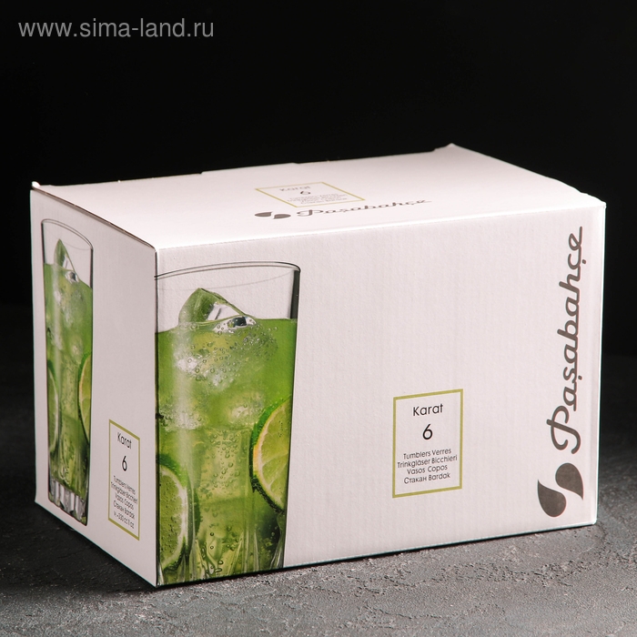 Набор высоких стаканов Karat, 330 мл, 6 шт Набор высоких стаканов Karat, 330 мл, 6 шт